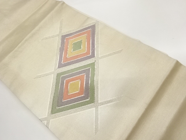JAPANESE NAGOYA OBI / EMBROIDERY / RHOMBUS
